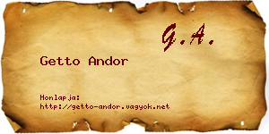 Getto Andor névjegykártya